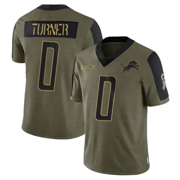 Youth Zeke Turner Detroit Lions Limited Olive 2021 Salute To Service Jersey